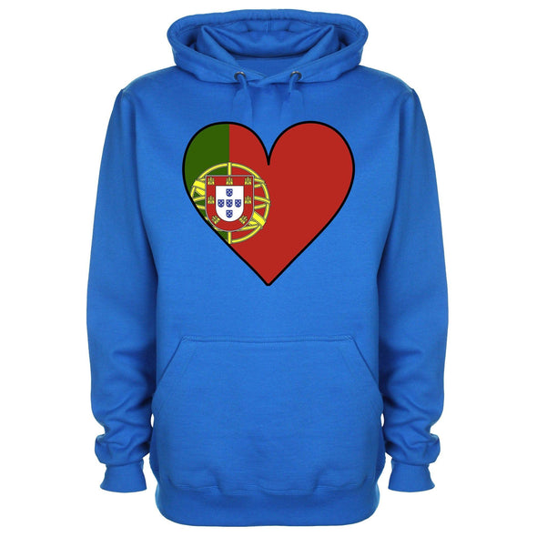 Portugal Flag Heart Printed Hoodie - Mr Wings Emporium 