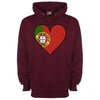 Portugal Flag Heart Printed Hoodie - Mr Wings Emporium 