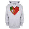 Portugal Flag Heart Printed Hoodie - Mr Wings Emporium 