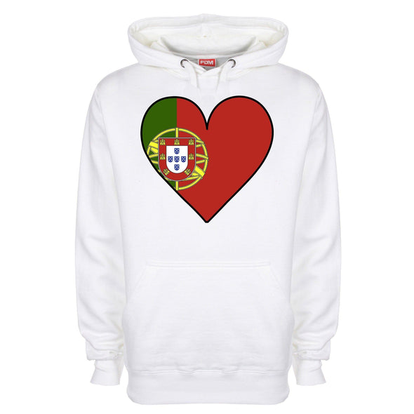 Portugal Flag Heart Printed Hoodie - Mr Wings Emporium 