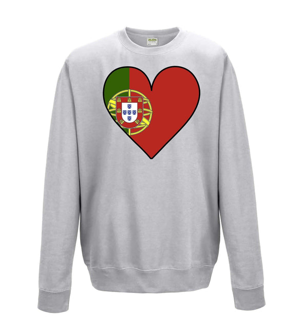 Portugal Flag Heart Printed Sweatshirt - Mr Wings Emporium 