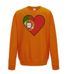 Portugal Flag Heart Printed Sweatshirt - Mr Wings Emporium 