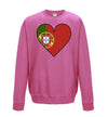 Portugal Flag Heart Printed Sweatshirt - Mr Wings Emporium 