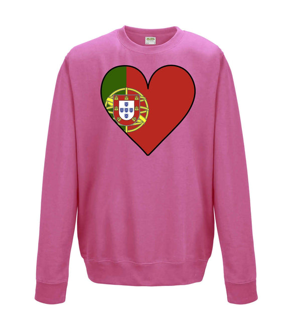 Portugal Flag Heart Printed Sweatshirt - Mr Wings Emporium 