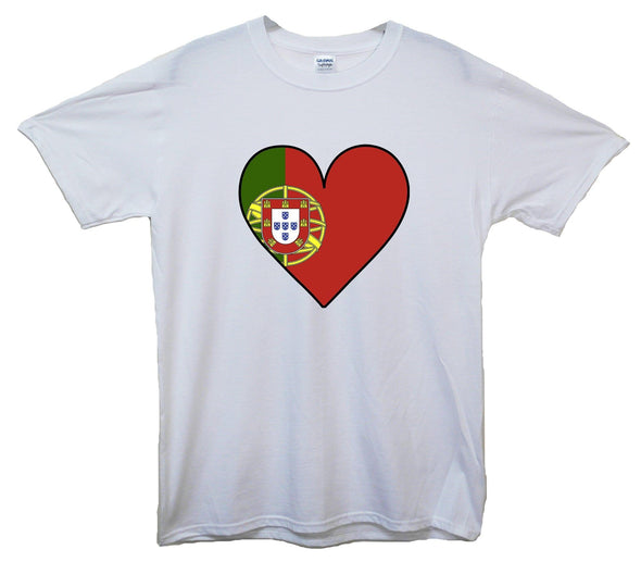 Portugal Flag Heart Printed T-Shirt - Mr Wings Emporium 