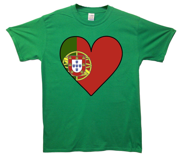 Portugal Flag Heart Printed T-Shirt - Mr Wings Emporium 