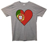 Portugal Flag Heart Printed T-Shirt - Mr Wings Emporium 