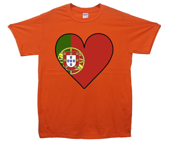 Portugal Flag Heart Printed T-Shirt - Mr Wings Emporium 