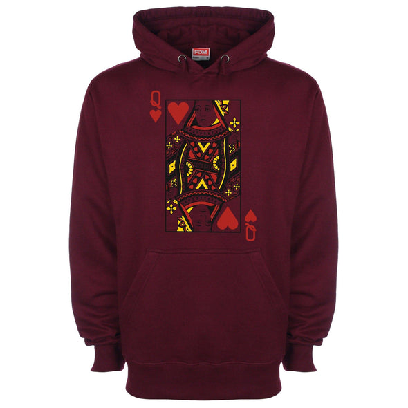 Queen Of Hearts Printed Hoodie - Mr Wings Emporium 