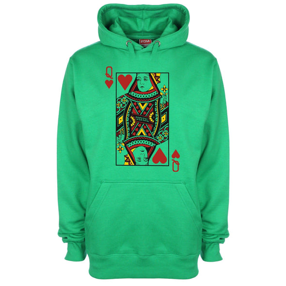 Queen Of Hearts Printed Hoodie - Mr Wings Emporium 