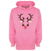 Reindeer Face Printed Hoodie - Mr Wings Emporium 