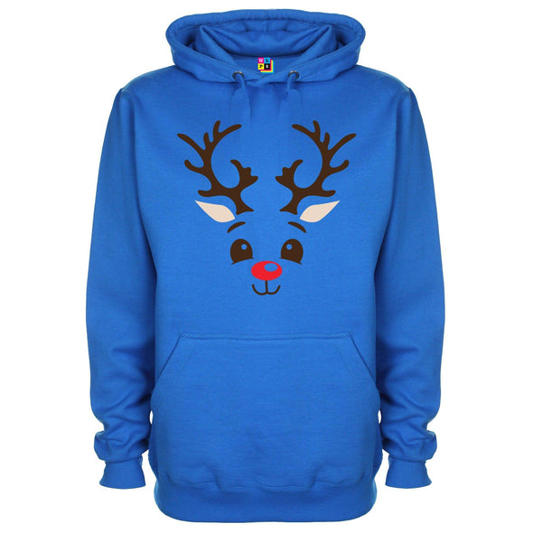 Reindeer Face Printed Hoodie - Mr Wings Emporium 