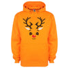 Reindeer Face Printed Hoodie - Mr Wings Emporium 