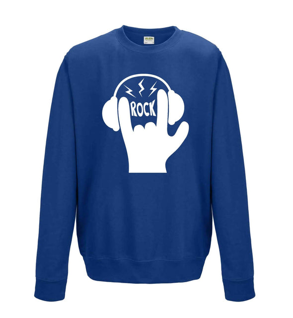 Rock Hand Symbol Printed Sweatshirt - Mr Wings Emporium 