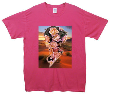 Rose Head Portrait Desert Printed T-Shirt - Mr Wings Emporium 