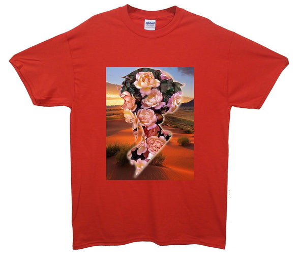 Rose Head Portrait Desert Printed T-Shirt - Mr Wings Emporium 