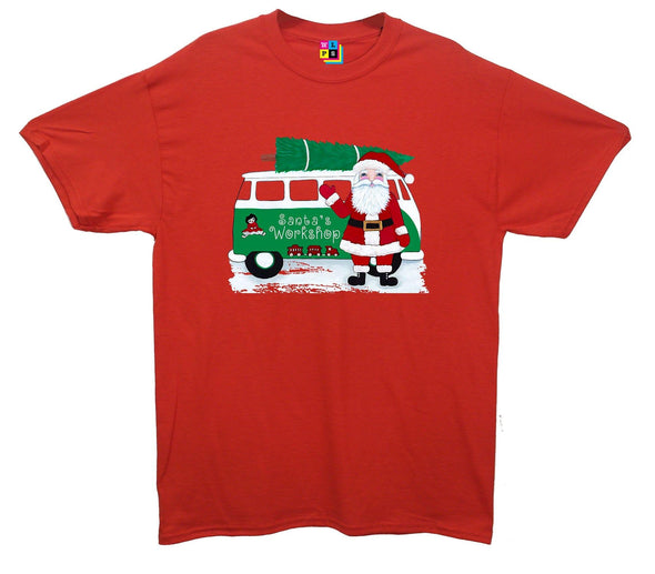 Santa's Workshop Christmas Printed T-Shirt - Mr Wings Emporium 