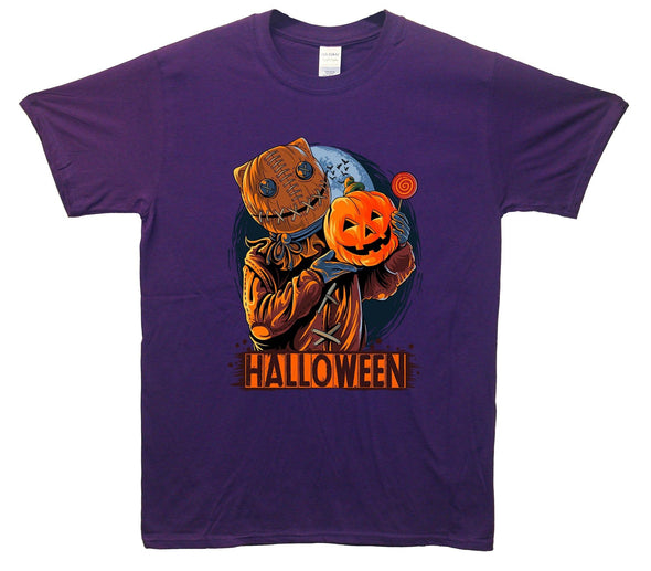 Scarecrow Halloween Pumpkin Printed T-Shirt - Mr Wings Emporium 