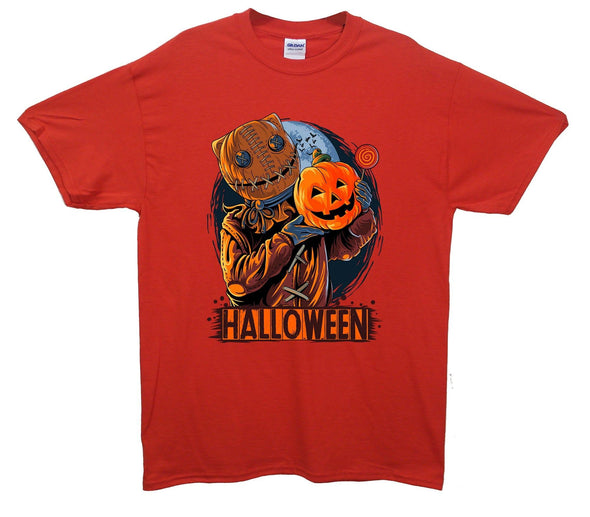 Scarecrow Halloween Pumpkin Printed T-Shirt - Mr Wings Emporium 
