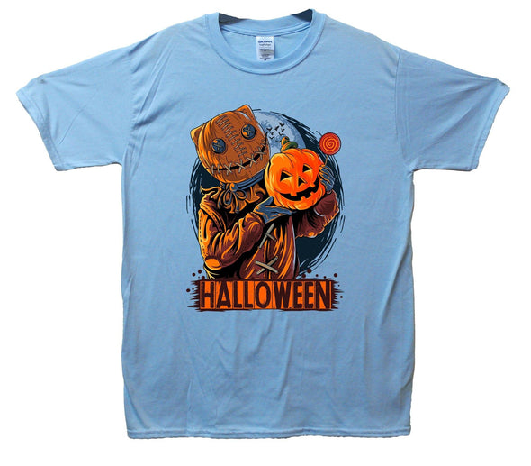 Scarecrow Halloween Pumpkin Printed T-Shirt - Mr Wings Emporium 
