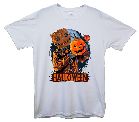 Scarecrow Halloween Pumpkin Printed T-Shirt - Mr Wings Emporium 