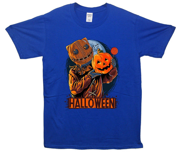 Scarecrow Halloween Pumpkin Printed T-Shirt - Mr Wings Emporium 