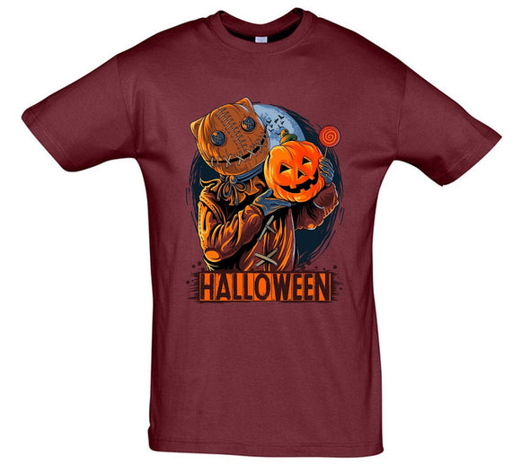 Scarecrow Halloween Pumpkin Printed T-Shirt - Mr Wings Emporium 