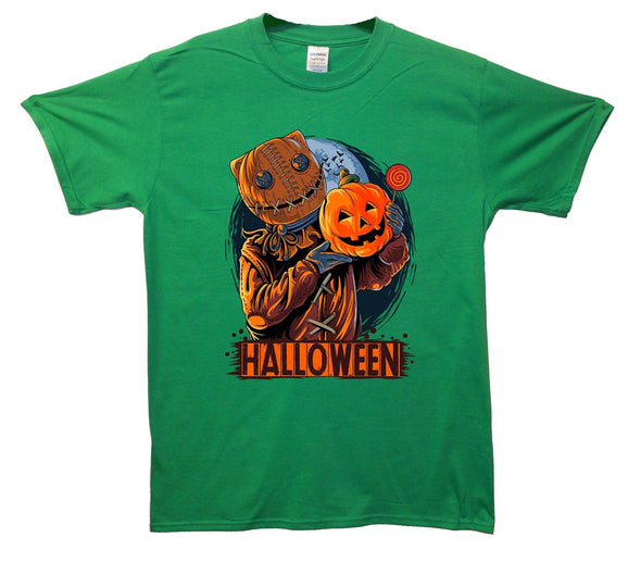 Scarecrow Halloween Pumpkin Printed T-Shirt - Mr Wings Emporium 