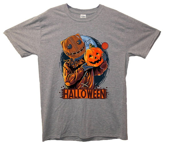 Scarecrow Halloween Pumpkin Printed T-Shirt - Mr Wings Emporium 