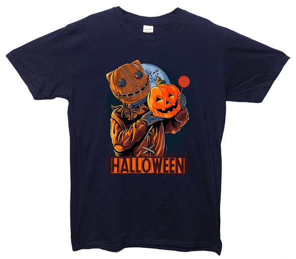 Scarecrow Halloween Pumpkin Printed T-Shirt - Mr Wings Emporium 