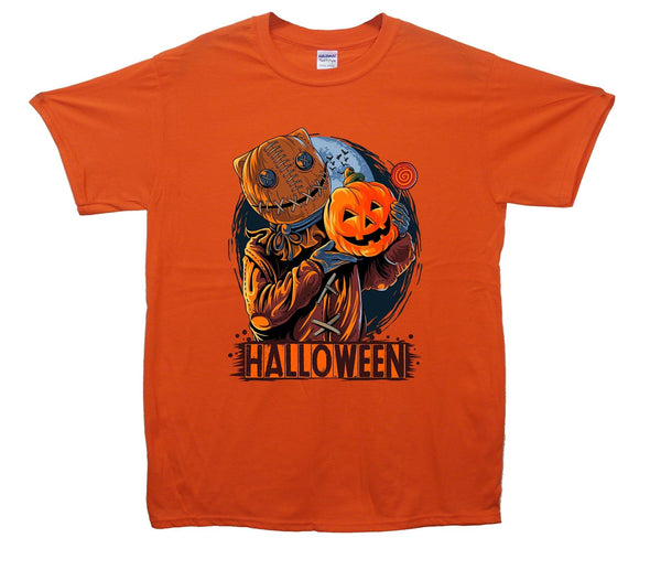 Scarecrow Halloween Pumpkin Printed T-Shirt - Mr Wings Emporium 