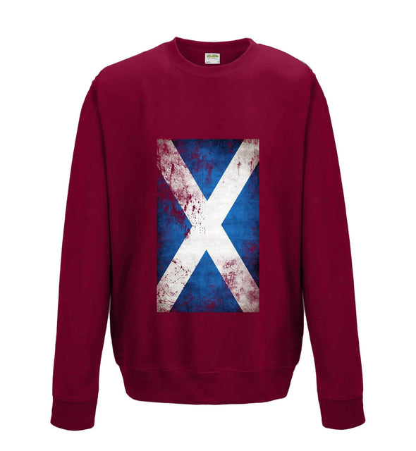 Scotland Distressed Flag Printed Sweatshirt - Mr Wings Emporium 