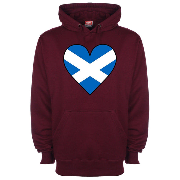 Scotland Flag Heart Printed Hoodie - Mr Wings Emporium 