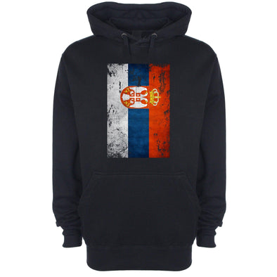 Serbia Distressed Flag Printed Hoodie - Mr Wings Emporium 