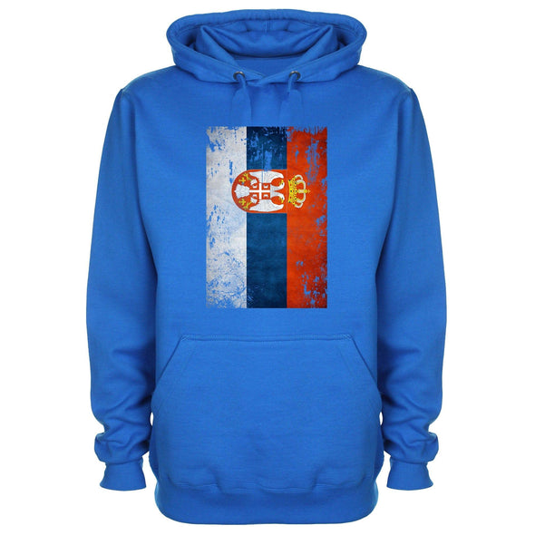 Serbia Distressed Flag Printed Hoodie - Mr Wings Emporium 