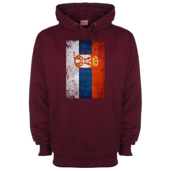 Serbia Distressed Flag Printed Hoodie - Mr Wings Emporium 
