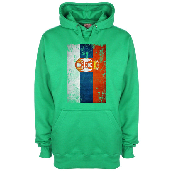 Serbia Distressed Flag Printed Hoodie - Mr Wings Emporium 