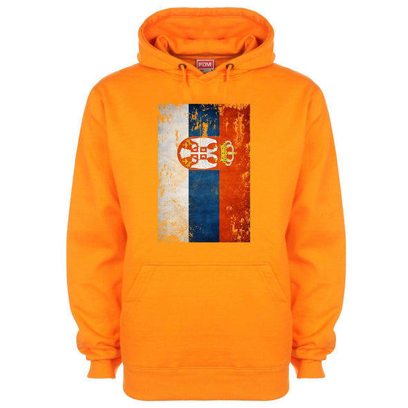 Serbia Distressed Flag Printed Hoodie - Mr Wings Emporium 