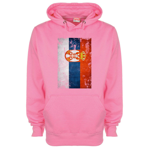 Serbia Distressed Flag Printed Hoodie - Mr Wings Emporium 