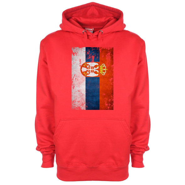 Serbia Distressed Flag Printed Hoodie - Mr Wings Emporium 