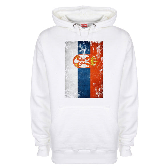 Serbia Distressed Flag Printed Hoodie - Mr Wings Emporium 
