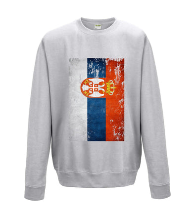 Serbia Distressed Flag Printed Sweatshirt - Mr Wings Emporium 