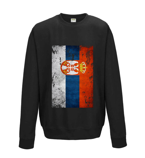 Serbia Distressed Flag Printed Sweatshirt - Mr Wings Emporium 