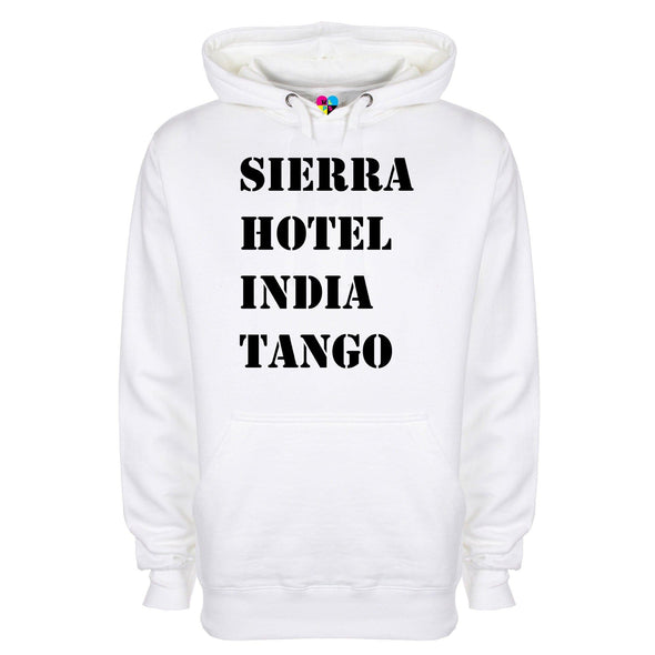 Sierra Hotel Indigo Tango Phonetic Alaphabet Printed Hoodie - Mr Wings Emporium 