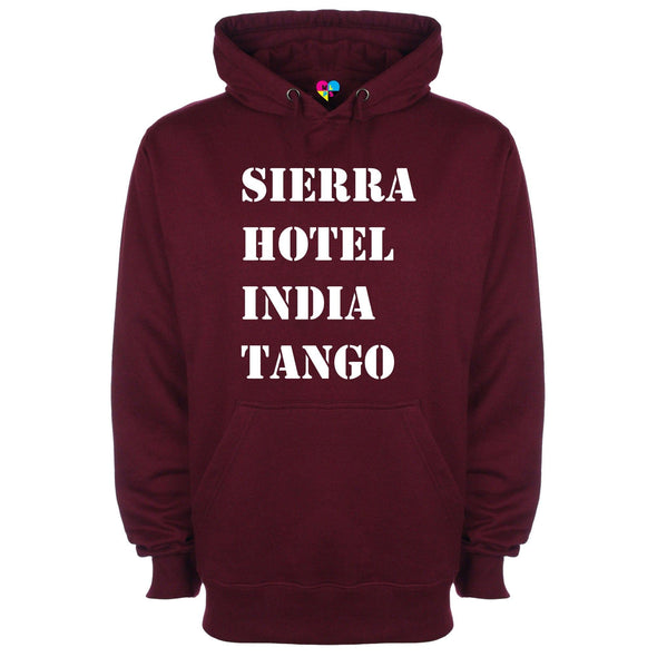 Sierra Hotel Indigo Tango Phonetic Alaphabet Printed Hoodie - Mr Wings Emporium 