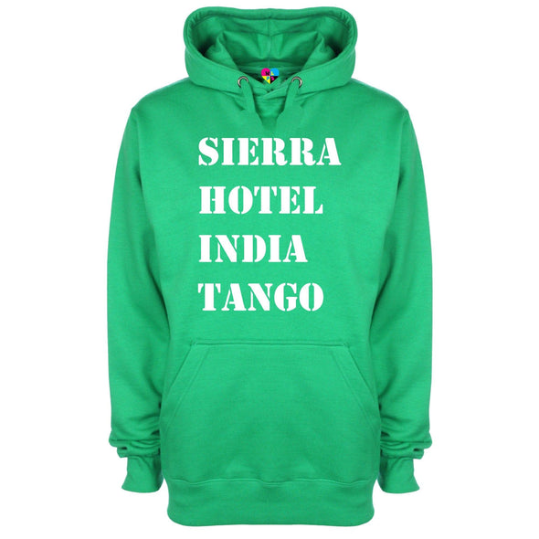 Sierra Hotel Indigo Tango Phonetic Alaphabet Printed Hoodie - Mr Wings Emporium 