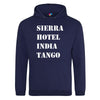 Sierra Hotel Indigo Tango Phonetic Alaphabet Printed Hoodie - Mr Wings Emporium 