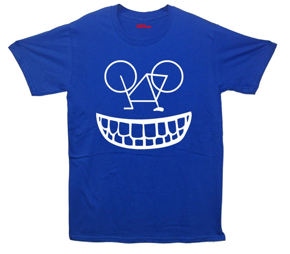 Smiling Cyclist Upsidedown Bike Printed T-Shirt - Mr Wings Emporium 