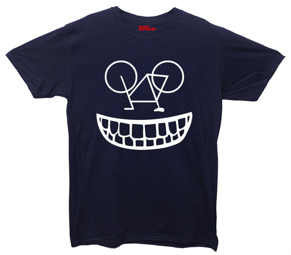 Smiling Cyclist Upsidedown Bike Printed T-Shirt - Mr Wings Emporium 