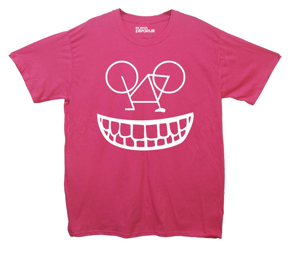 Smiling Cyclist Upsidedown Bike Printed T-Shirt - Mr Wings Emporium 